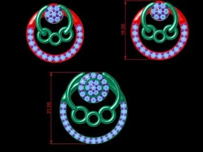 Women Fashion Diamond Earrings 3d Printable Model 3D print model