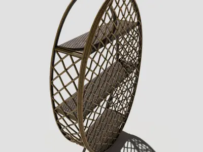 Rattan Hanging Shelf 3D model