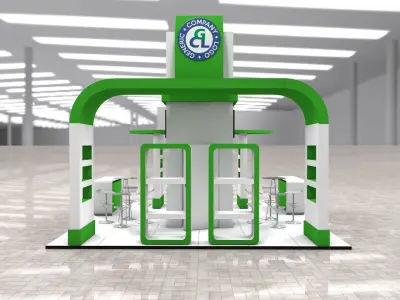 Exhibition Stand Booth stall 6x6m Height 500cm 4 Sides Open 3D model