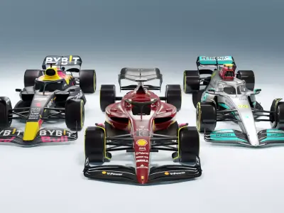 Formula 1 Collection Ferrari RedBull Mercedes 2022 Low-poly 3D model