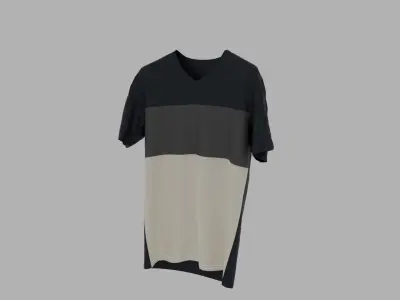 T-shirt v-neck mockup Low-poly 3D model