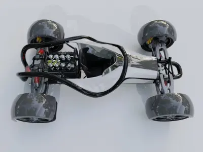 Car single place concept with v8 3D model