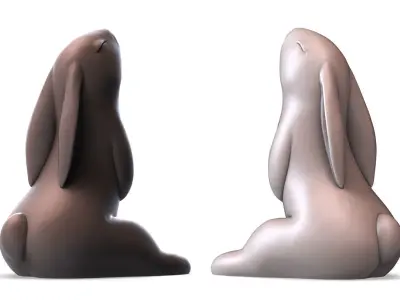 Cute Happy Rabbit Statue Home Decor 3D print model