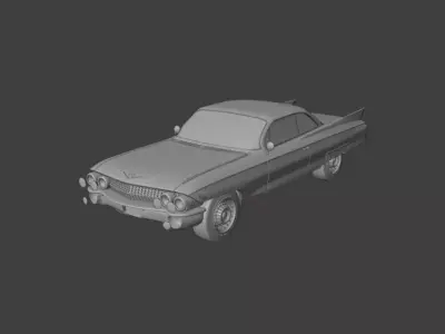 1961 cadillac coupe de ville  3D print model