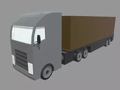 Low Poly Truck 02 Low-poly 3D model