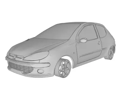 Peugeot 206 3p 3D print model purchase
