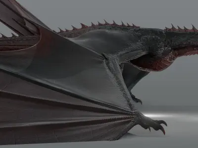 The great red dragon - rigged Low-poly 3D model