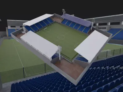 Traditional stadium- Soccer Low-poly 3D model