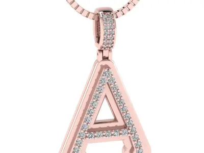 Alphabet Jewelry Pendants 3D Model Pack