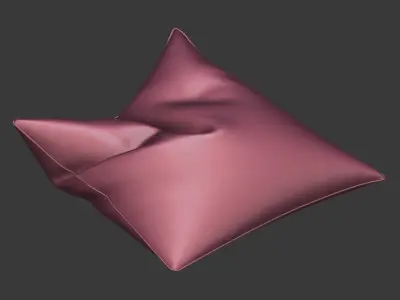 Orange Plain Pillow  3D model