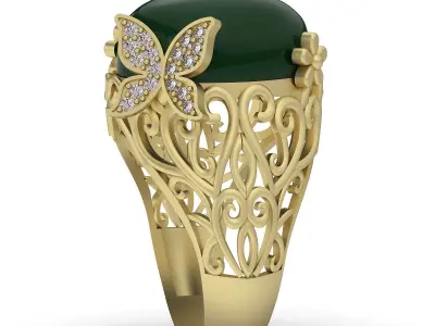 Lux ring silver gold jewelry printable 3D model 3D print model 7