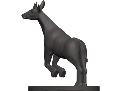 Okapi giraffe statue 3D model