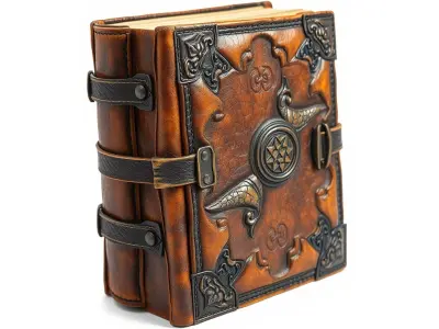 Medieval LeatherBound Book Model Pack Low-poly 3D model