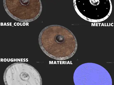 Early Medieval Viking Shield Low-poly 3D model