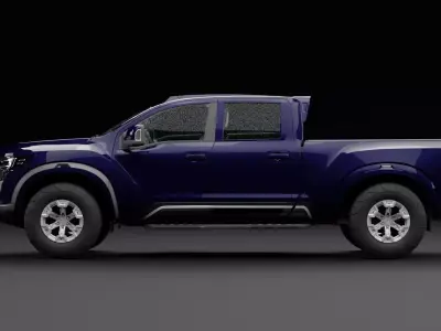 Nissan 4x4 Car Metallic Blue Dark Low-poly 3D model
