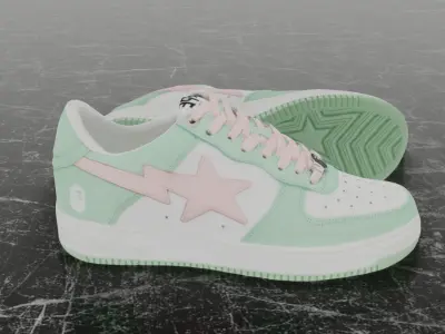 BAPE STA 3 3D SHOES Low-poly 3D model
