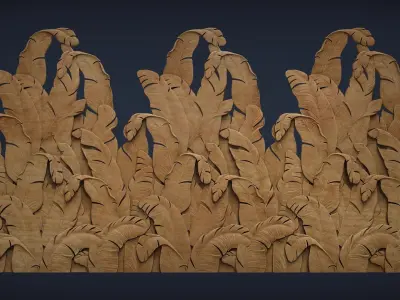 Banana Leaves Wall Decor 3D Model for Cnc 3D print model