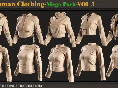 40 Woman Clothing- MEGA PACK-zprj-fbx 3D model