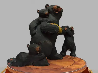 Chinese display stand with bear  3D model