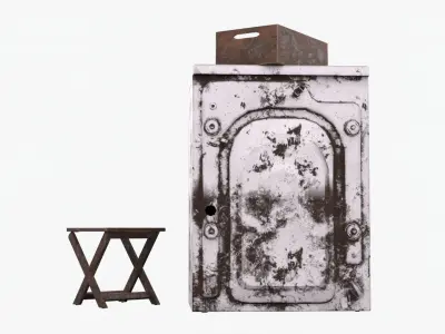 4K ruined laundry  decoration 3D model