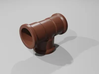 Pipe T PVC - Water - Cano 3D model