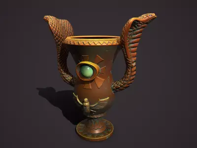 Flowerpot egypt Low-poly 3D model