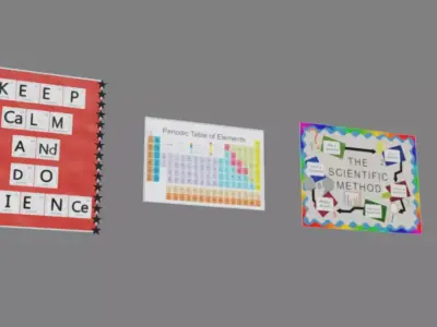 School Boards Low-poly 3D model