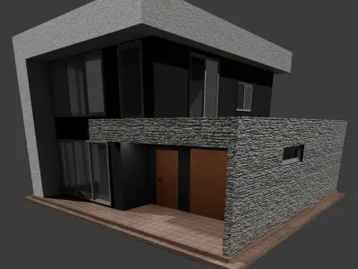 Exterior house model Free low-poly 3D model