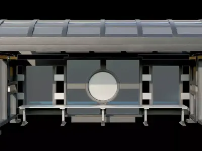 Game Ready Bus Stop 6 Low-poly 3D model