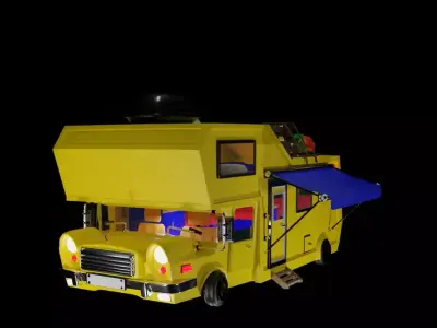 Cartoon Stylized Camper Van  3D model 3D model