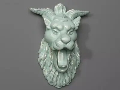 Sculpture-01 chinese lion head 3D print model
