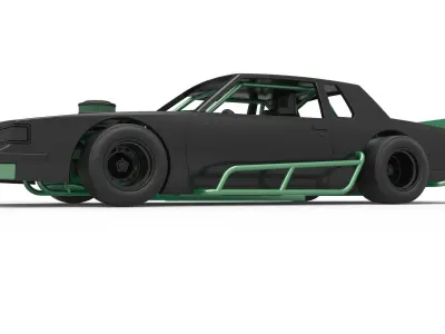 Vintage Asphalt Modified stock car Scale 1 to 25 3D print model