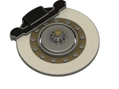 3d printable Audi DTM 2009 wheel with brake discs 3D print model