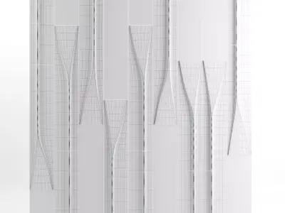Wall Model tiled with vertical lines 3D model