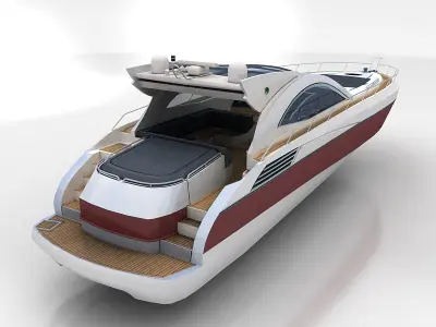 luxury yacht 1 Low-poly 3D model