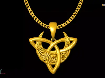 Moon pendant charms - one inch pendant 3D print model