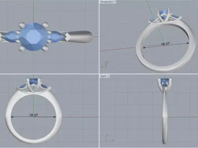 ring woman  3D print model 41
