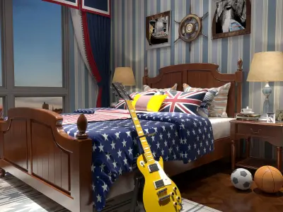 American style children room 3D Model 3D model