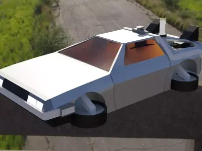 Back to the Future Delorean Low-poly 3D model