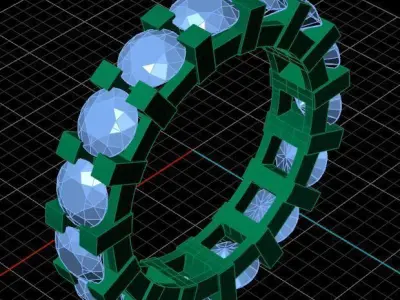 Luxury Full Round Diamond Ring 3D print model