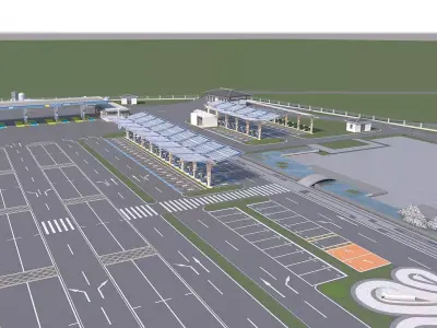 EV Charging Station 1 3D model