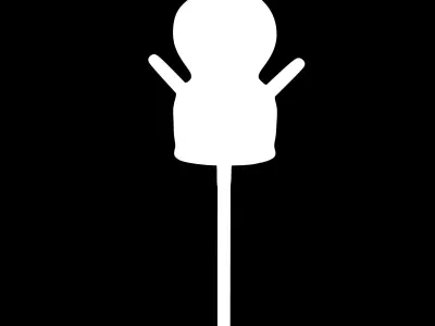 Cake Pop Snowman Low-poly 3D model