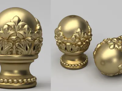 Carved Finial 3D model
