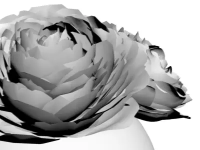 Glass vase with flowers 3D model