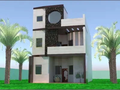 Contemporary and modern home design by engineers specialized 3D model