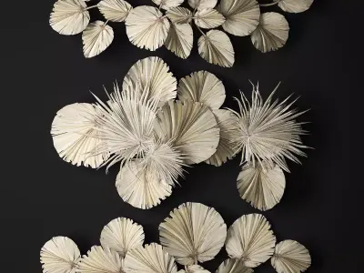 wall panel made of dry palm leaves 238 3D model