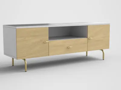 Elliotte media Cabinet oak Low-poly 3D model