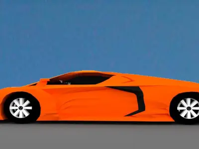 Hypercar Daemon Low-poly 3D model
