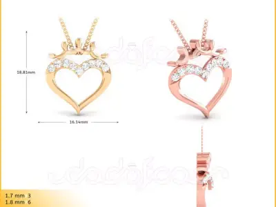 light weight yellow gold  diamond pendent -DOC-P8215 3D print model