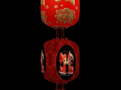 Chinese Red Lantern 3D model